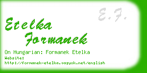 etelka formanek business card